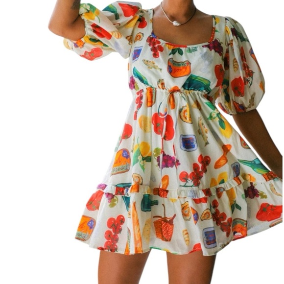 Lisa Says Gah Leila Italian Summer 100% Cotton Mini Dress Women’s Small - Picture 6 of 15